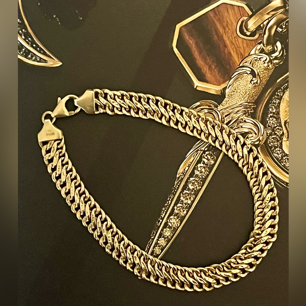 Beautiful 18k Yellow Gold Milor Double S Link Chain Bracelet 725 2000$
